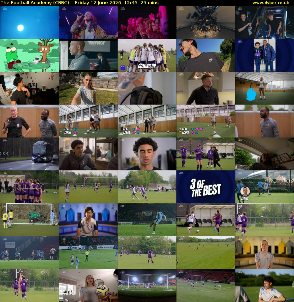 The Football Academy (CBBC) Friday 12 June 2026 12:45 - 13:10