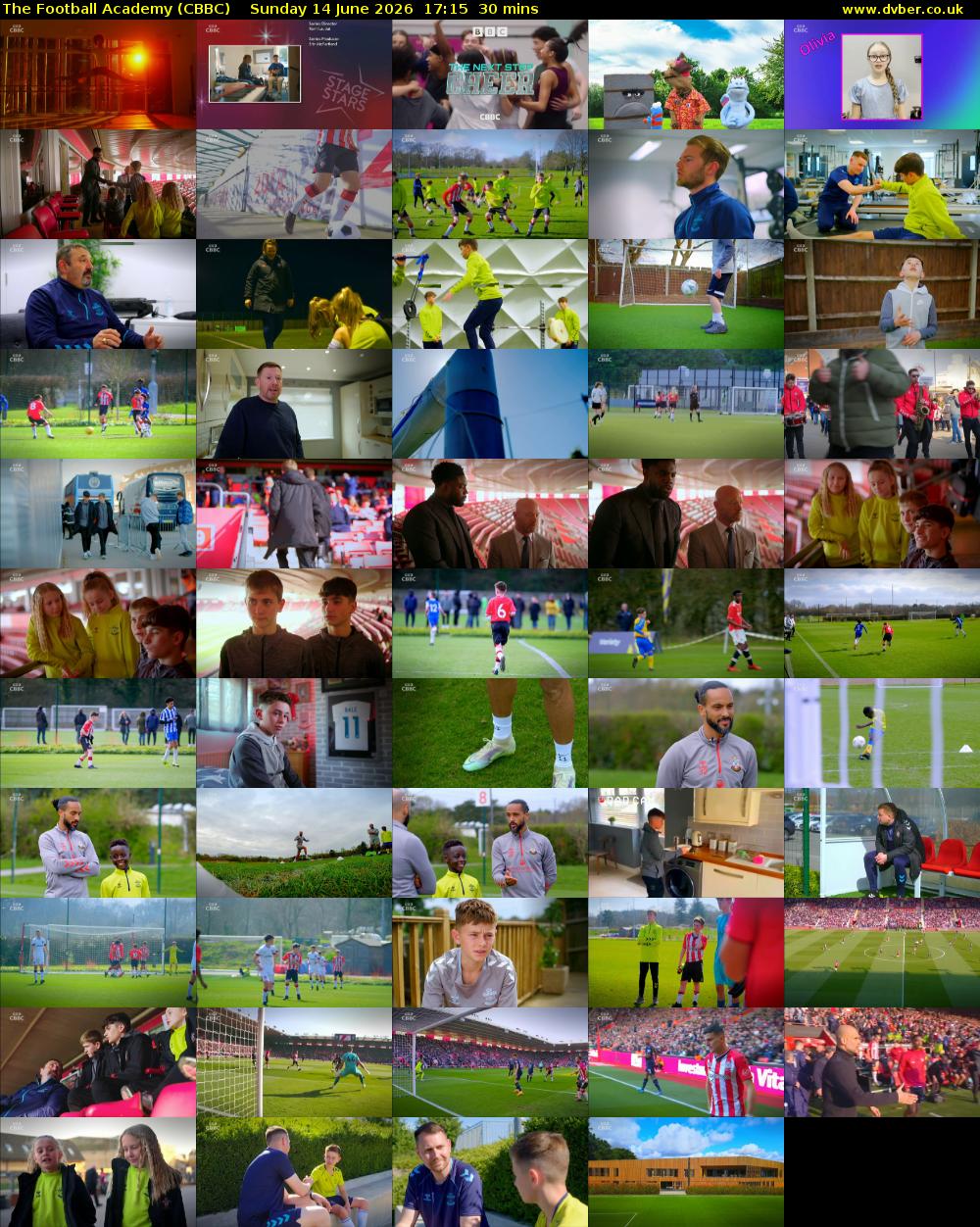 The Football Academy (CBBC) Sunday 14 June 2026 17:15 - 17:45