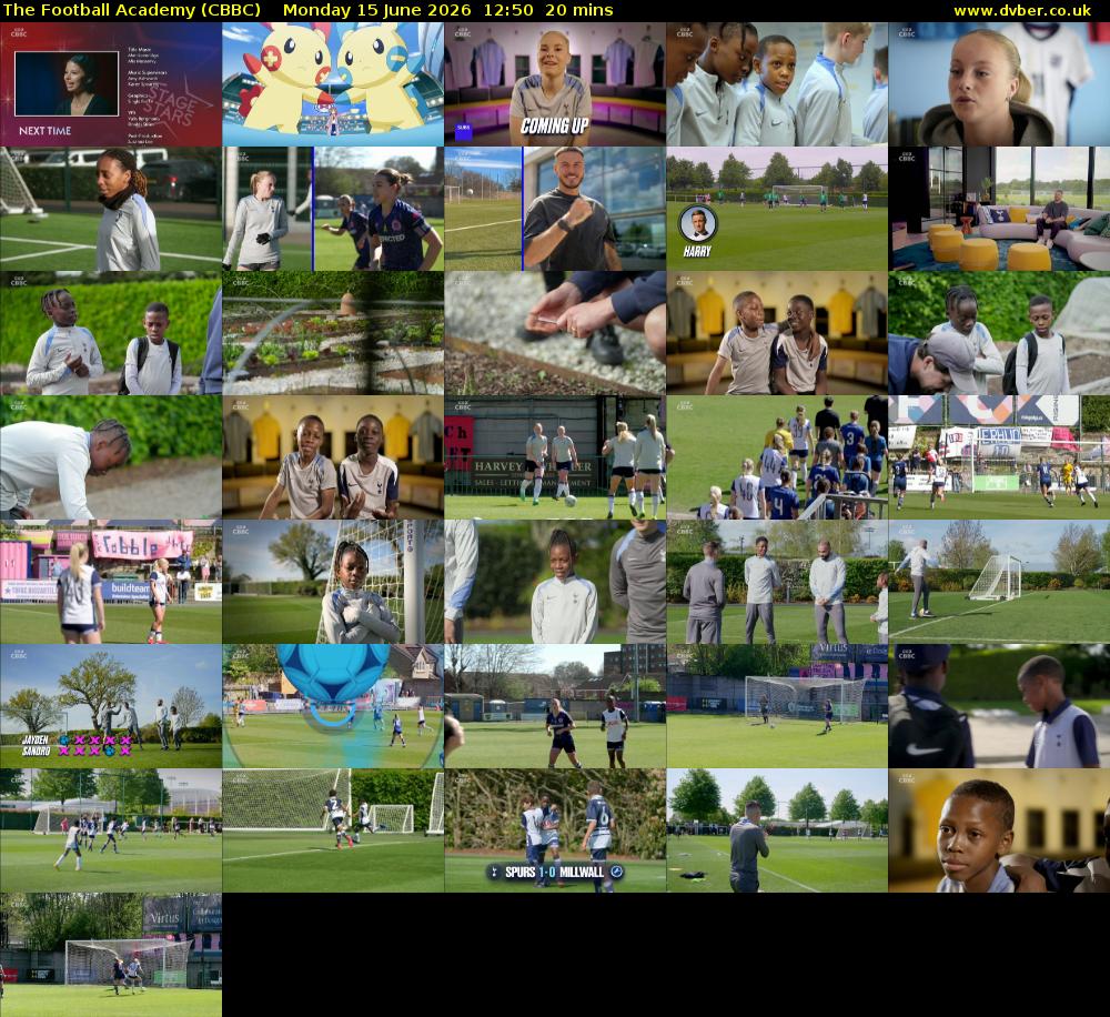 The Football Academy (CBBC) Monday 15 June 2026 12:50 - 13:10