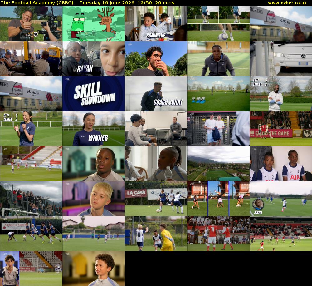 The Football Academy (CBBC) Tuesday 16 June 2026 12:50 - 13:10
