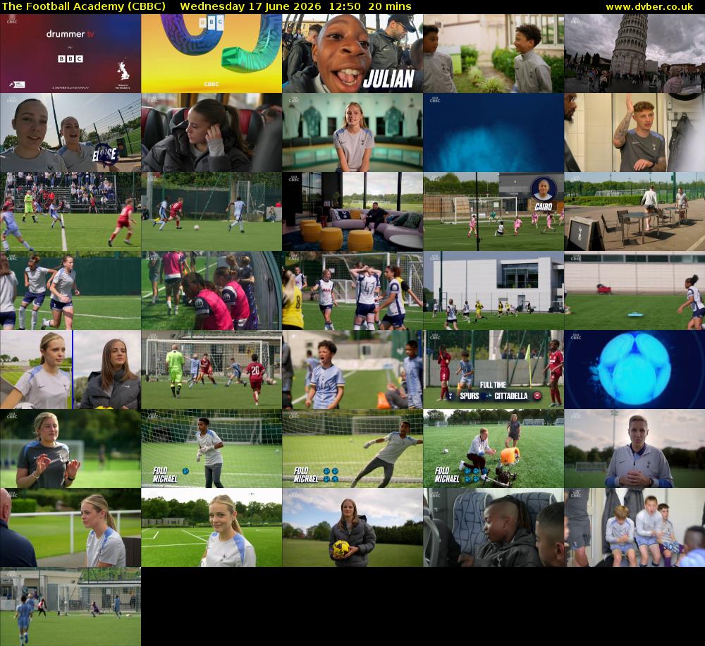 The Football Academy (CBBC) Wednesday 17 June 2026 12:50 - 13:10