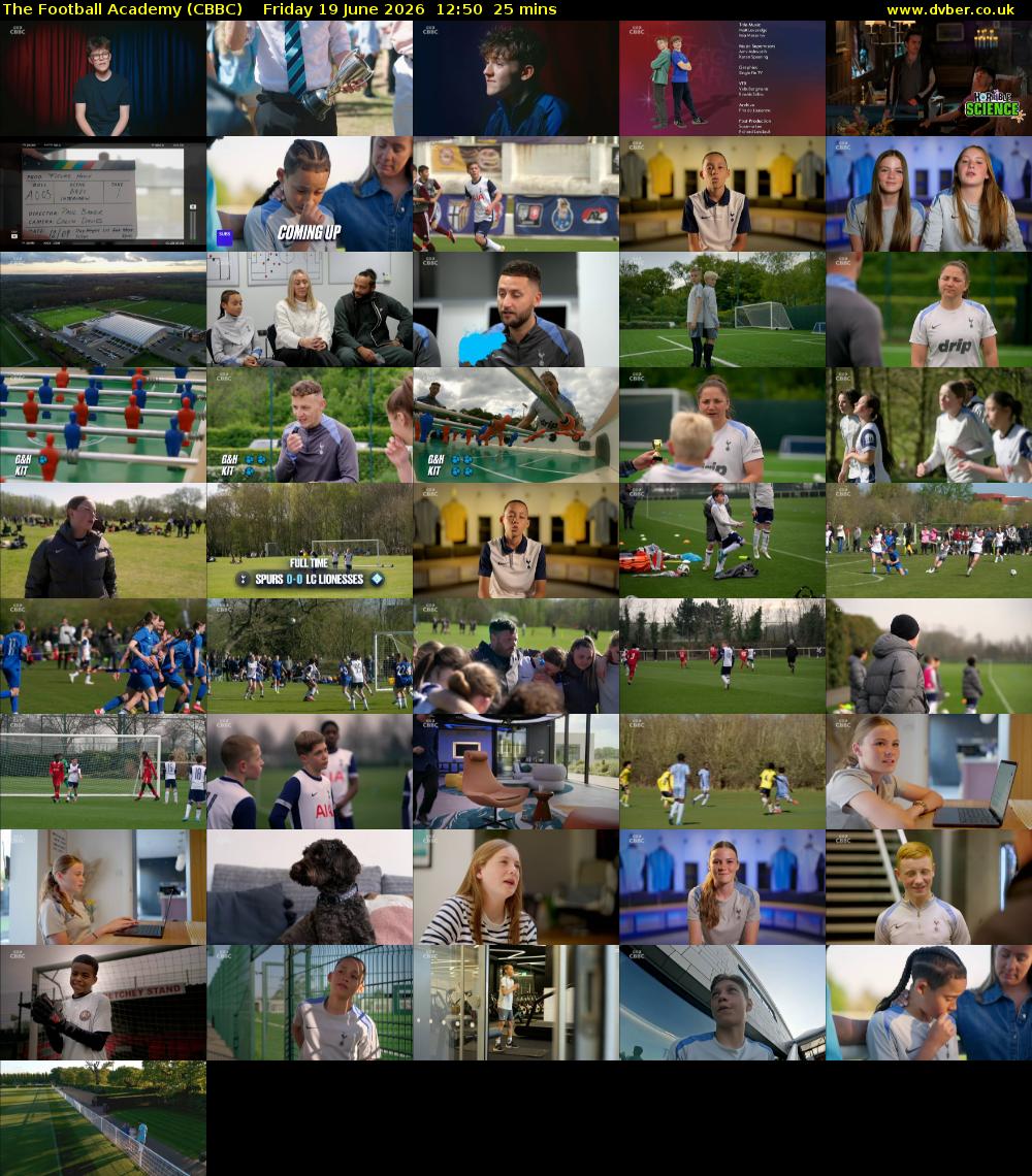 The Football Academy (CBBC) Friday 19 June 2026 12:50 - 13:15