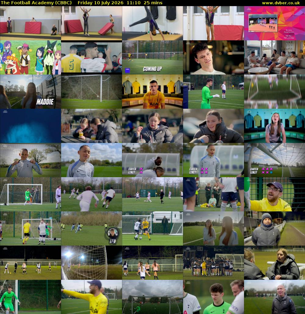 The Football Academy (CBBC) Friday 10 July 2026 11:10 - 11:35