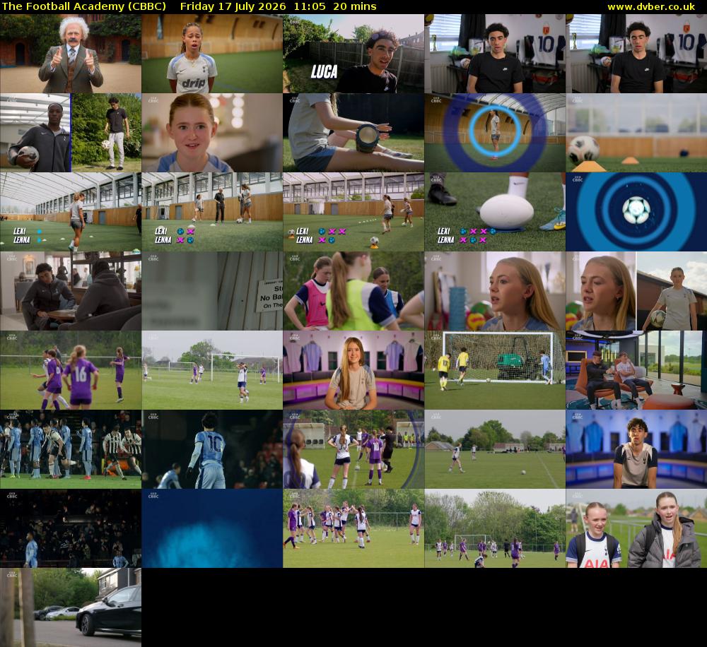 The Football Academy (CBBC) Friday 17 July 2026 11:05 - 11:25