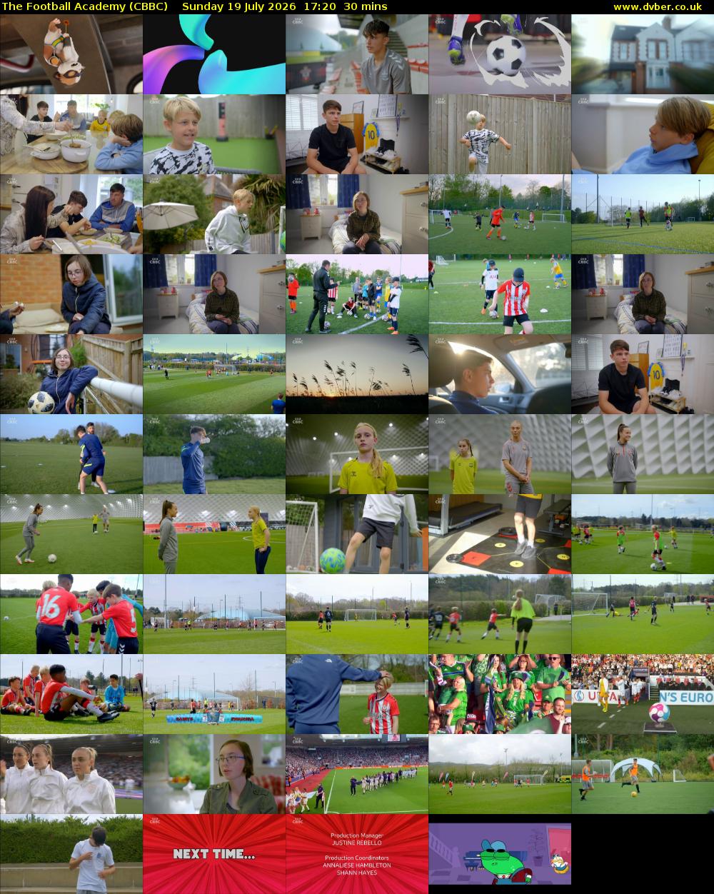 The Football Academy (CBBC) Sunday 19 July 2026 17:20 - 17:50