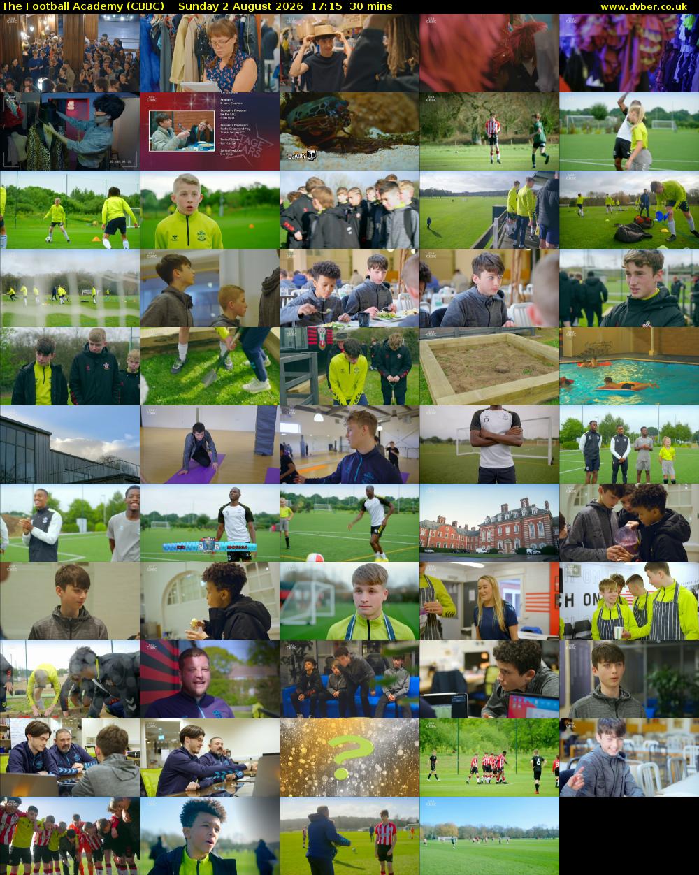 The Football Academy (CBBC) Sunday 2 August 2026 17:15 - 17:45