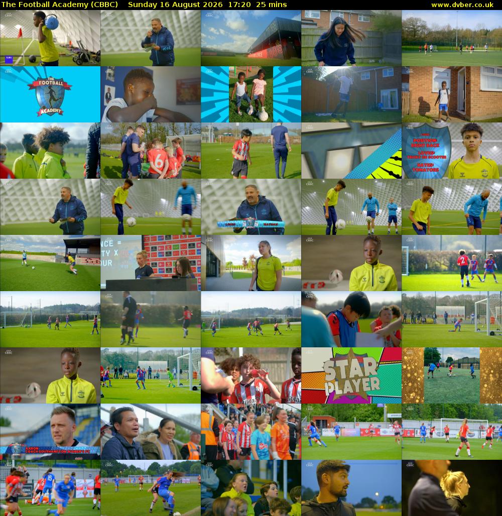 The Football Academy (CBBC) Sunday 16 August 2026 17:20 - 17:45