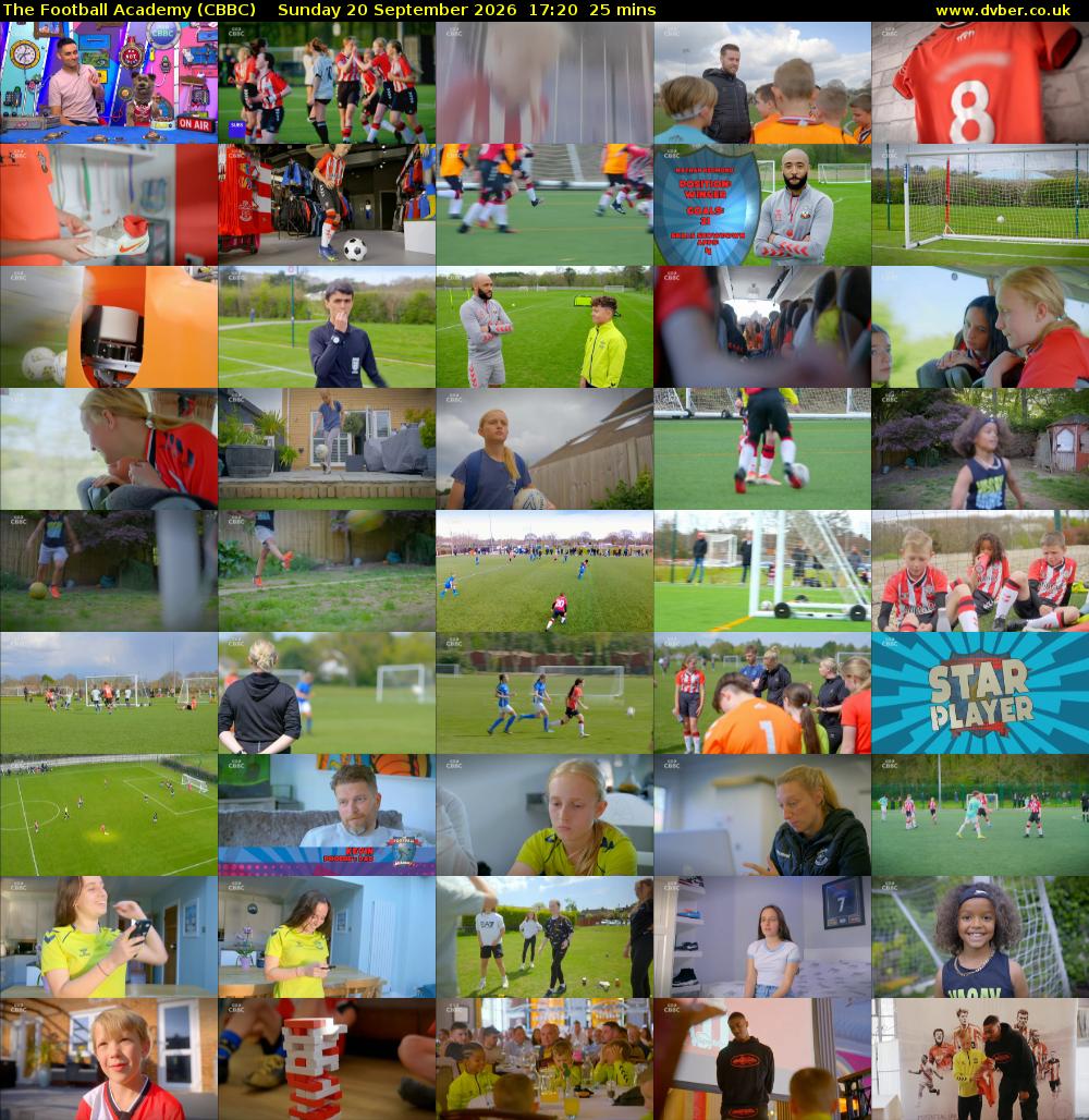 The Football Academy (CBBC) Sunday 20 September 2026 17:20 - 17:45