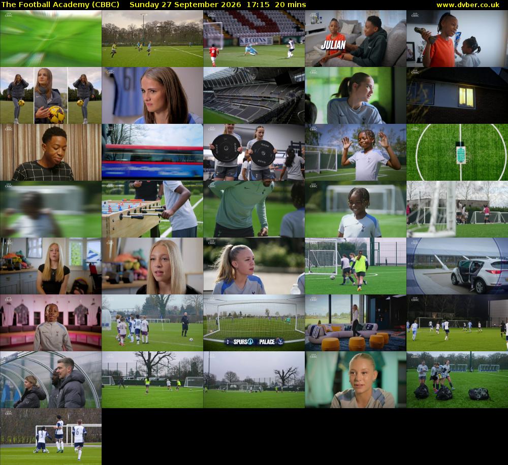 The Football Academy (CBBC) Sunday 27 September 2026 17:15 - 17:35