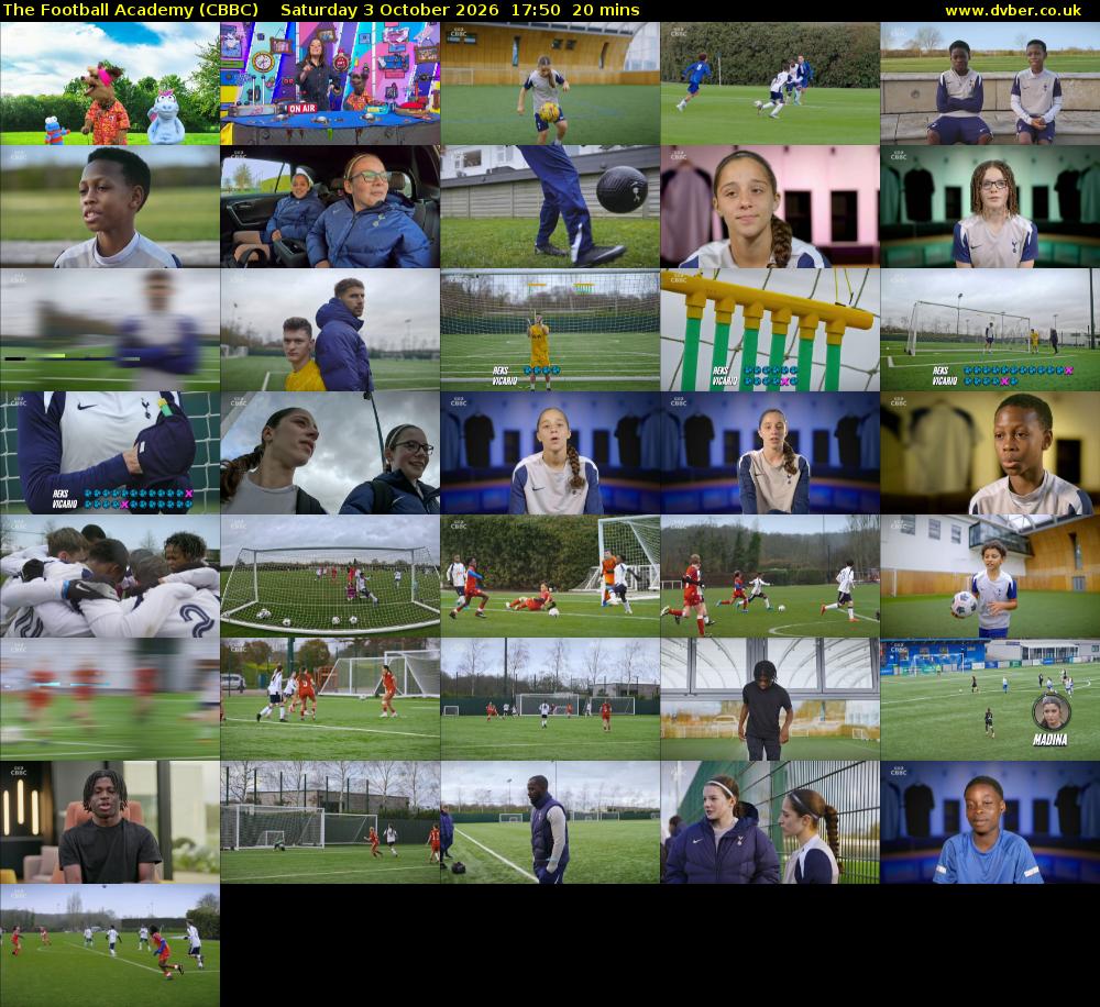 The Football Academy (CBBC) Saturday 3 October 2026 17:50 - 18:10
