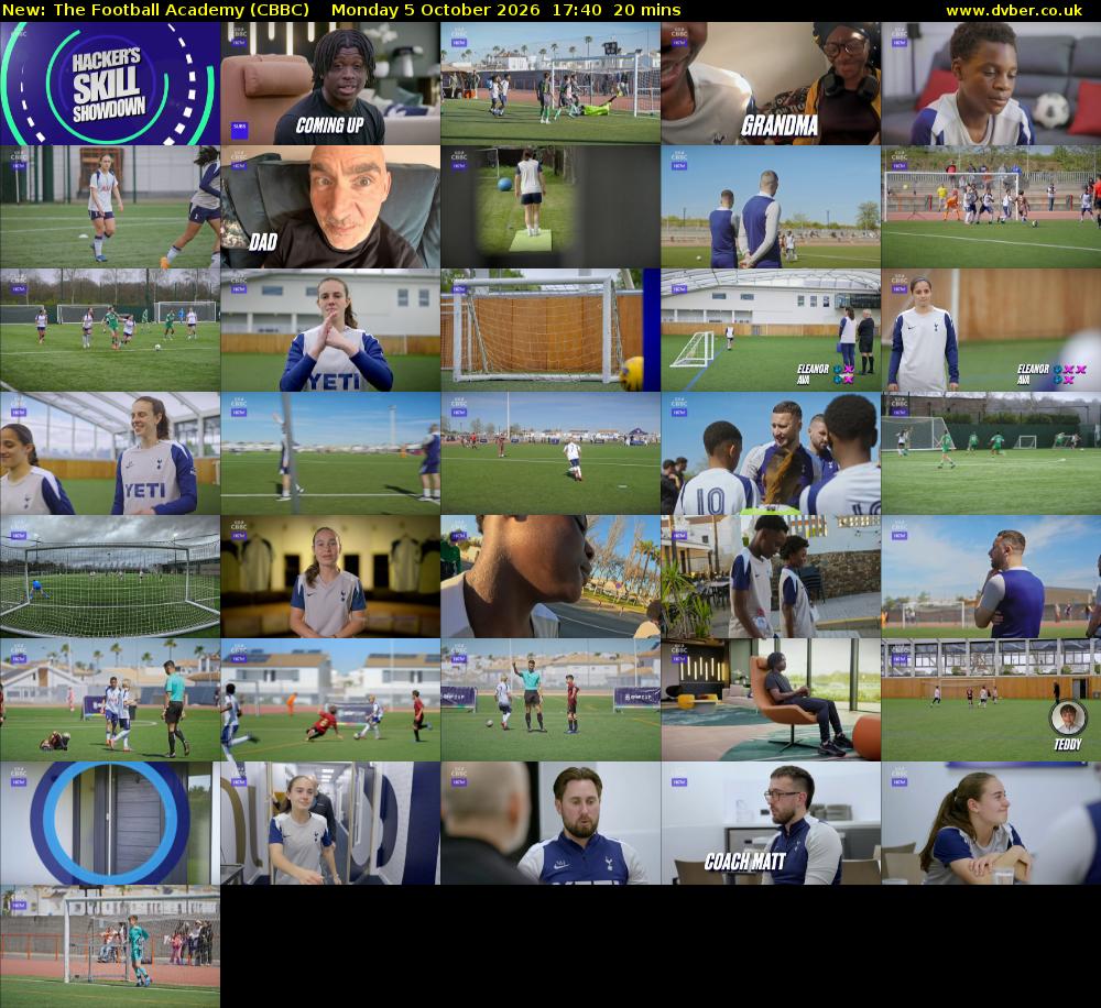 The Football Academy (CBBC) Monday 5 October 2026 17:40 - 18:00
