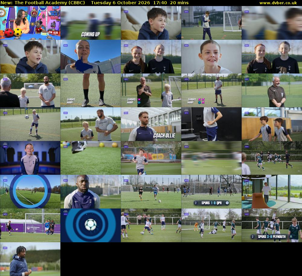 The Football Academy (CBBC) Tuesday 6 October 2026 17:40 - 18:00