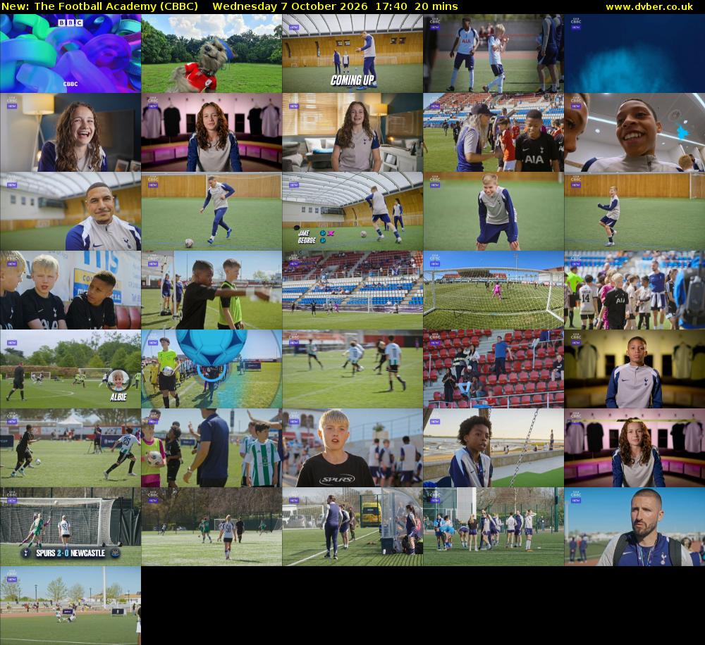 The Football Academy (CBBC) Wednesday 7 October 2026 17:40 - 18:00
