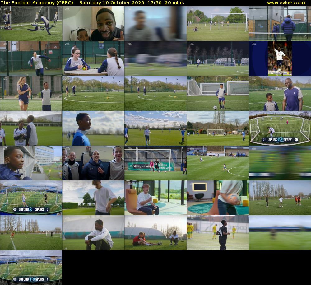 The Football Academy (CBBC) Saturday 10 October 2026 17:50 - 18:10