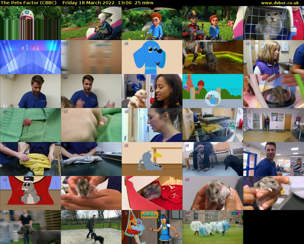 The Pets Factor (CBBC) Friday 18 March 2022 13:00 - 13:25