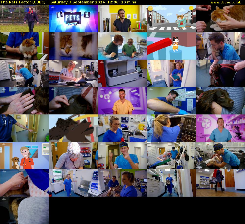 The Pets Factor (CBBC) Saturday 7 September 2024 12:00 - 12:20