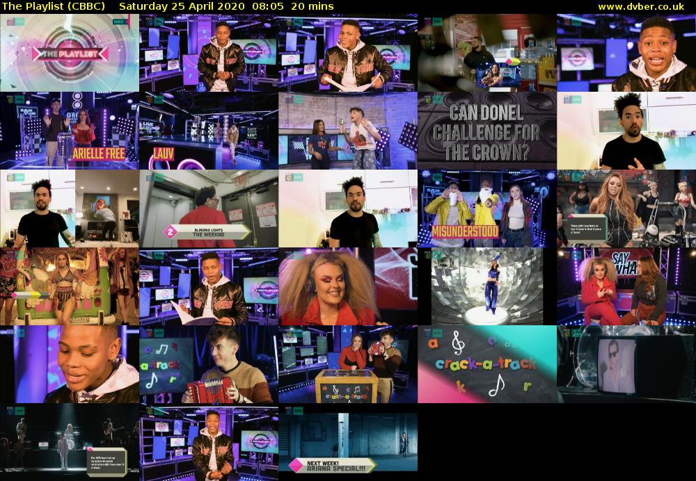 The Playlist (CBBC) Saturday 25 April 2020 08:05 - 08:25