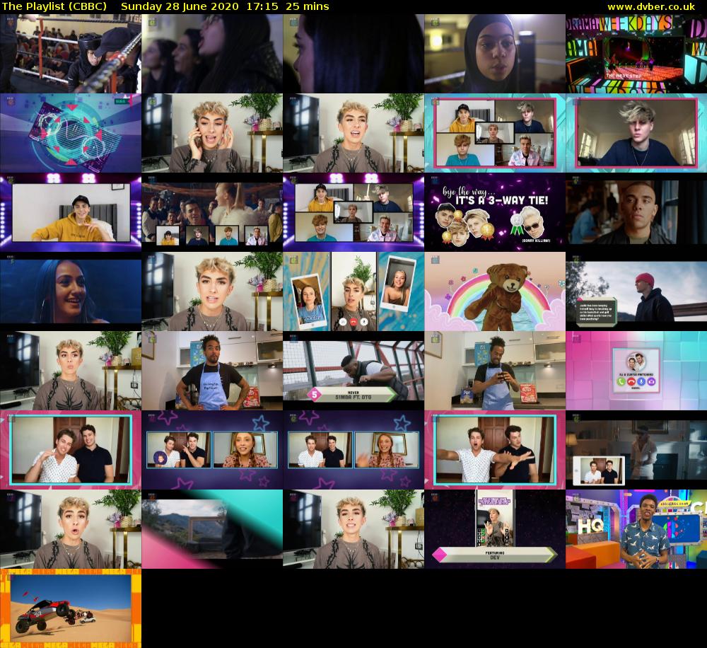 The Playlist (CBBC) Sunday 28 June 2020 17:15 - 17:40