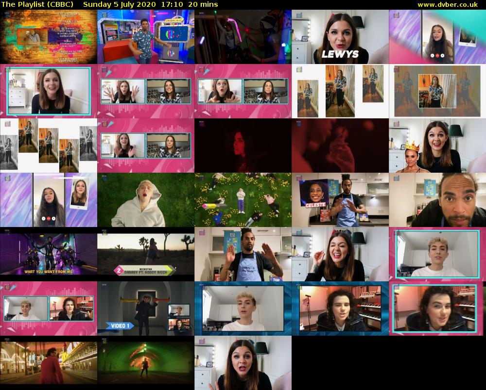 The Playlist (CBBC) Sunday 5 July 2020 17:10 - 17:30