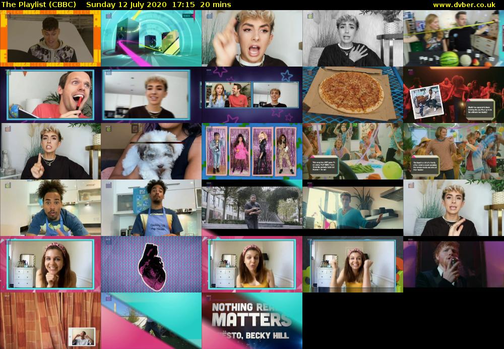 The Playlist (CBBC) Sunday 12 July 2020 17:15 - 17:35
