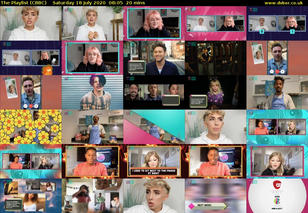 The Playlist (CBBC) Saturday 18 July 2020 08:05 - 08:25