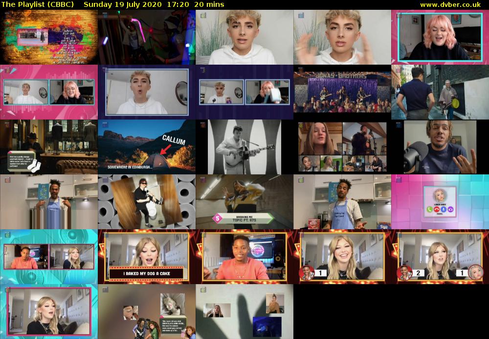 The Playlist (CBBC) Sunday 19 July 2020 17:20 - 17:40