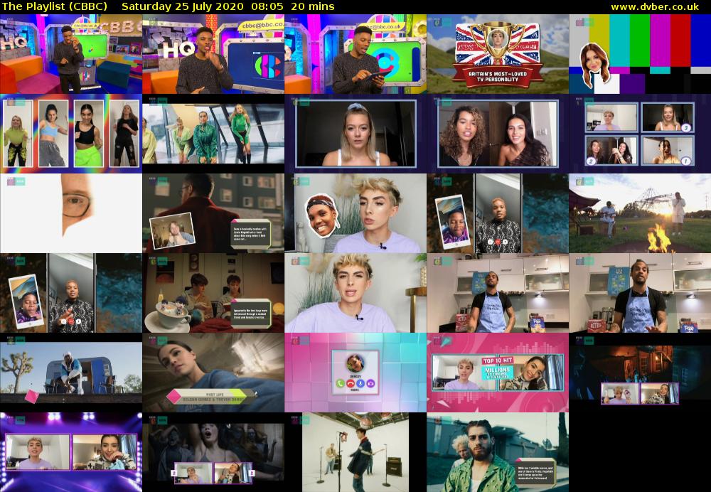 The Playlist (CBBC) Saturday 25 July 2020 08:05 - 08:25