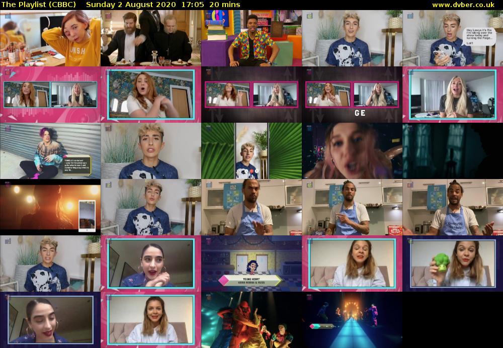 The Playlist (CBBC) Sunday 2 August 2020 17:05 - 17:25