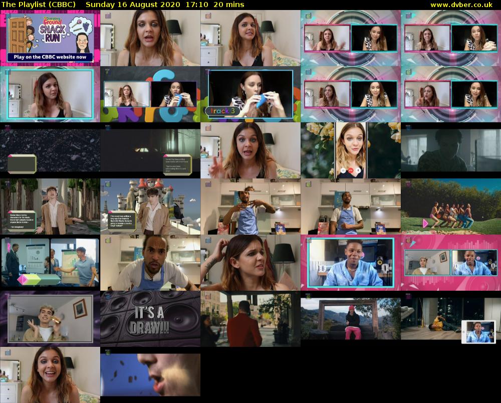 The Playlist (CBBC) Sunday 16 August 2020 17:10 - 17:30