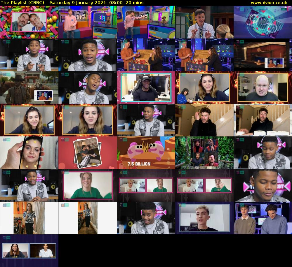 The Playlist (CBBC) Saturday 9 January 2021 08:00 - 08:20