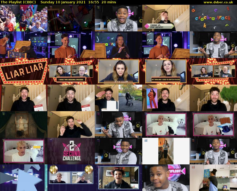 The Playlist (CBBC) Sunday 10 January 2021 16:55 - 17:15