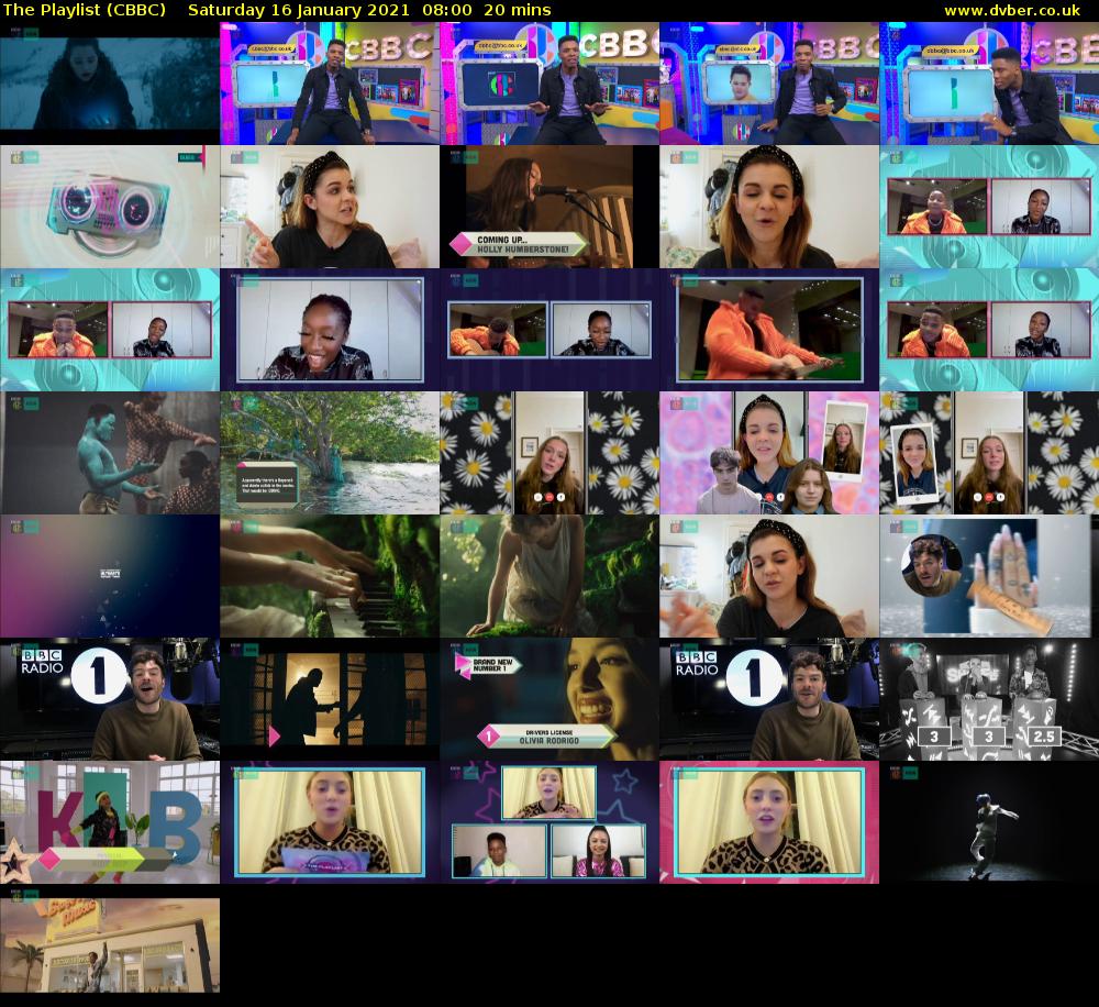 The Playlist (CBBC) Saturday 16 January 2021 08:00 - 08:20