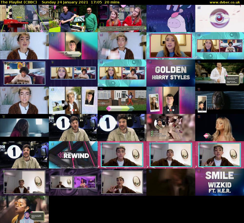 The Playlist (CBBC) Sunday 24 January 2021 17:05 - 17:25