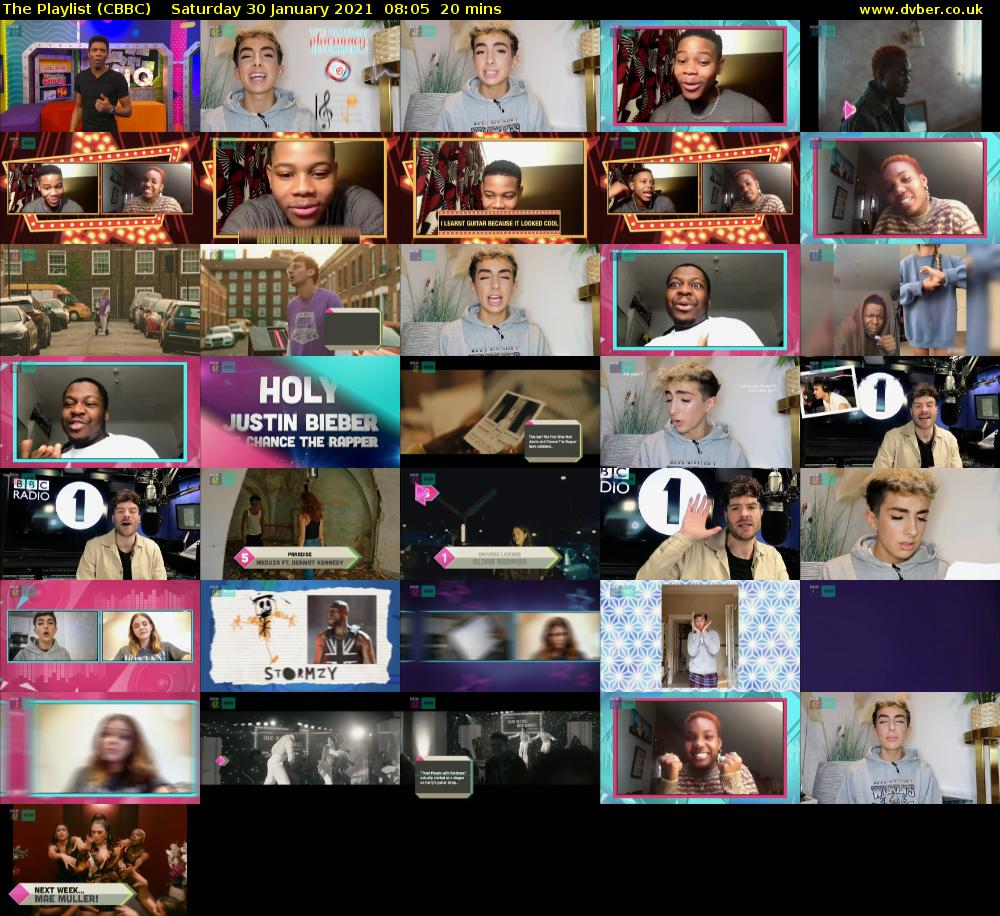 The Playlist (CBBC) Saturday 30 January 2021 08:05 - 08:25