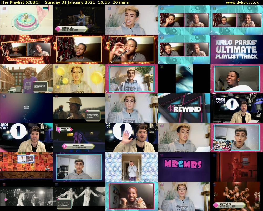 The Playlist (CBBC) Sunday 31 January 2021 16:55 - 17:15