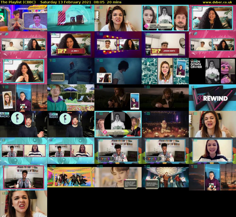 The Playlist (CBBC) Saturday 13 February 2021 08:05 - 08:25
