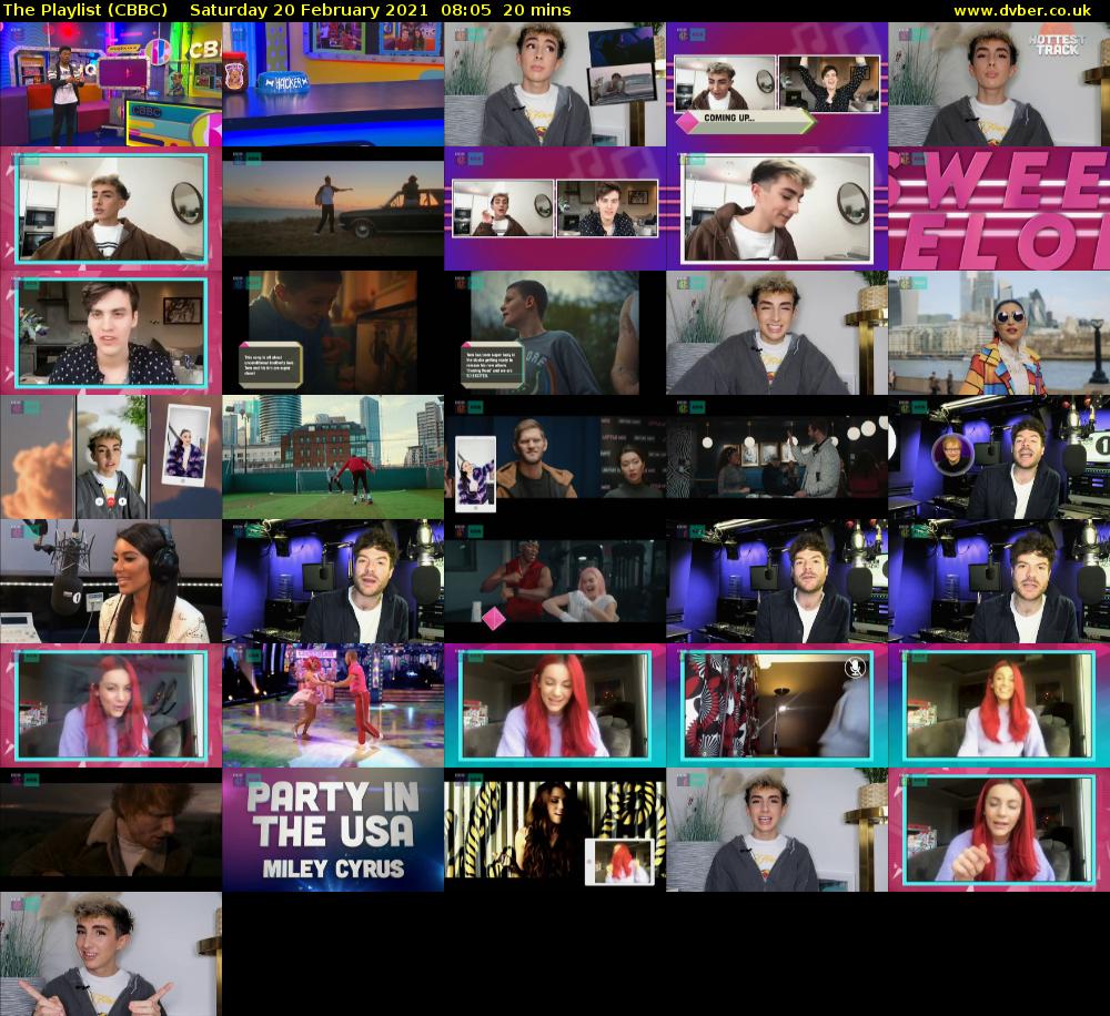 The Playlist (CBBC) Saturday 20 February 2021 08:05 - 08:25