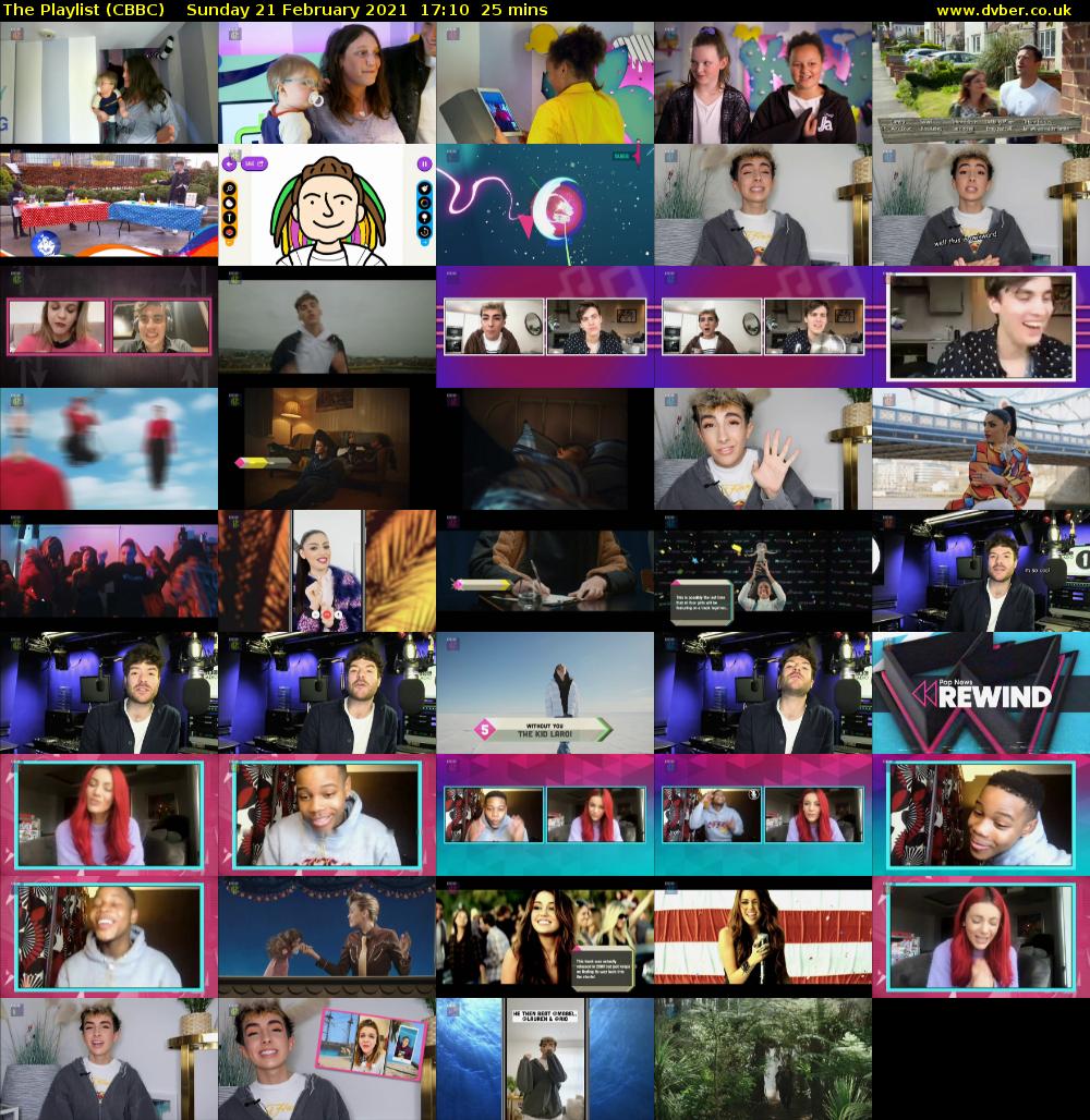 The Playlist (CBBC) Sunday 21 February 2021 17:10 - 17:35