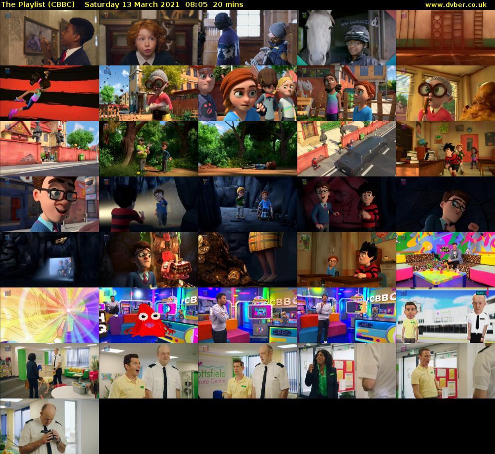 The Playlist (CBBC) Saturday 13 March 2021 08:05 - 08:25