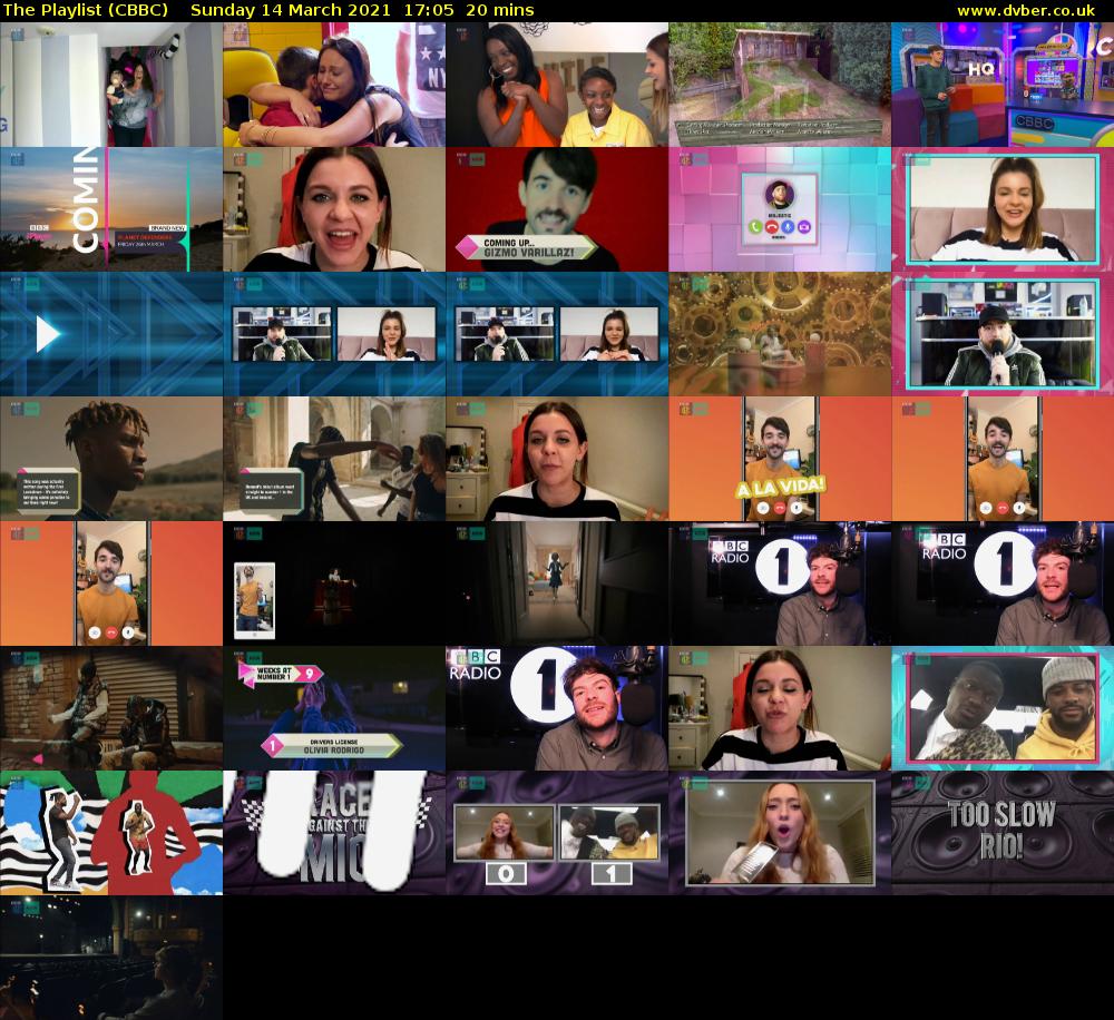 The Playlist (CBBC) Sunday 14 March 2021 17:05 - 17:25