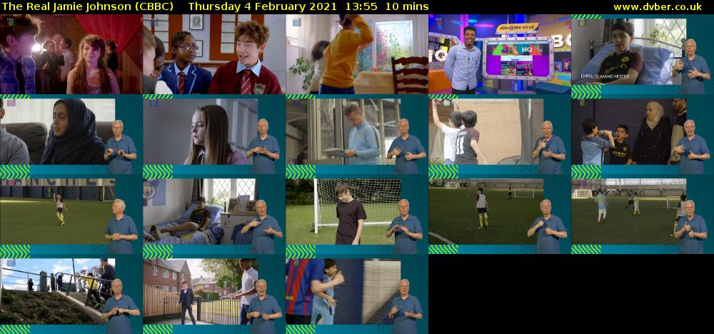 The Real Jamie Johnson (CBBC) Thursday 4 February 2021 13:55 - 14:05