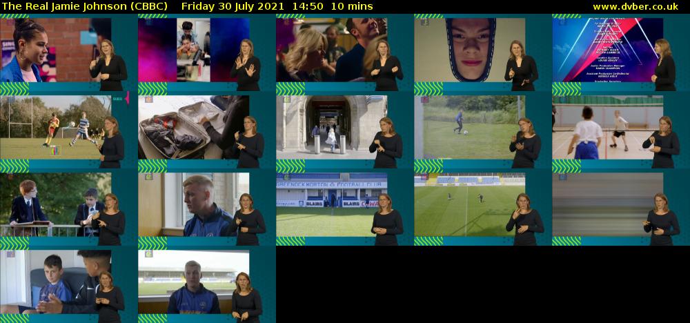 The Real Jamie Johnson (CBBC) Friday 30 July 2021 14:50 - 15:00
