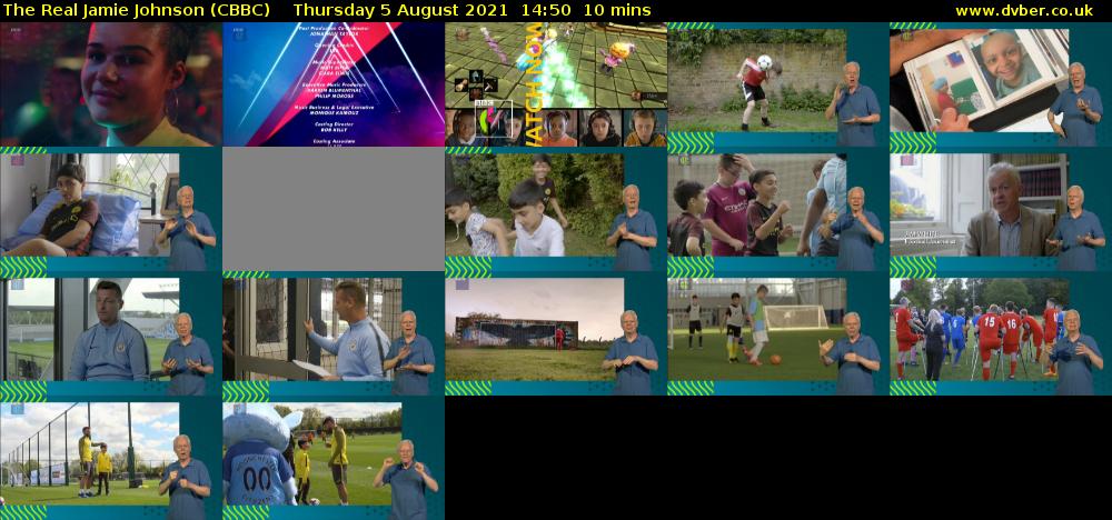 The Real Jamie Johnson (CBBC) Thursday 5 August 2021 14:50 - 15:00