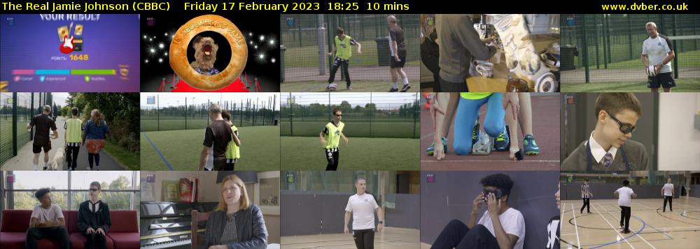 The Real Jamie Johnson (CBBC) Friday 17 February 2023 18:25 - 18:35