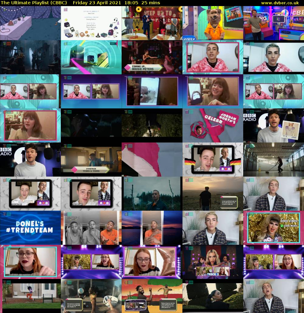 The Ultimate Playlist (CBBC) Friday 23 April 2021 18:05 - 18:30
