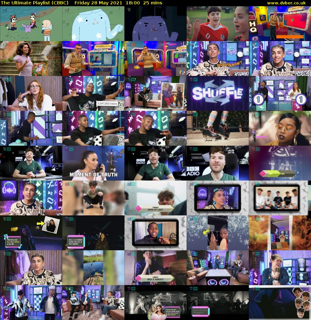 The Ultimate Playlist (CBBC) Friday 28 May 2021 18:00 - 18:25