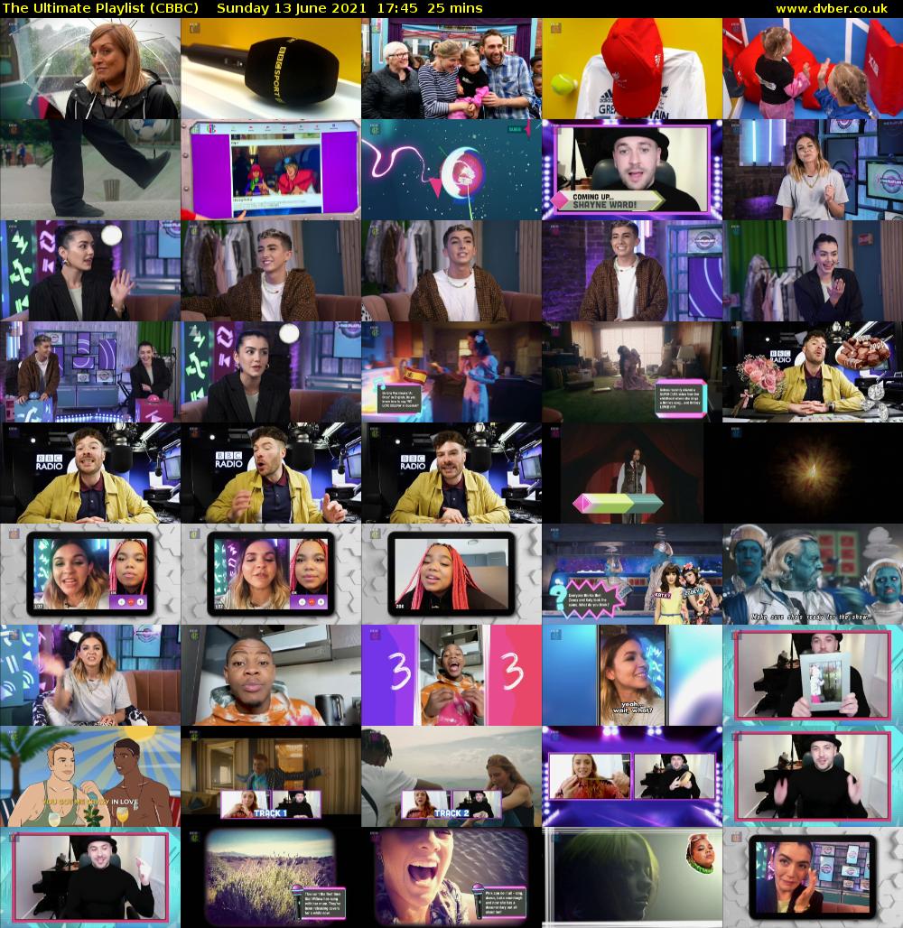 The Ultimate Playlist (CBBC) Sunday 13 June 2021 17:45 - 18:10