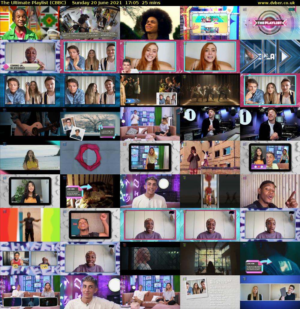 The Ultimate Playlist (CBBC) Sunday 20 June 2021 17:05 - 17:30