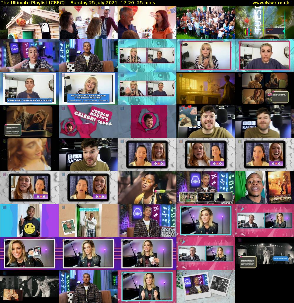 The Ultimate Playlist (CBBC) Sunday 25 July 2021 17:20 - 17:45