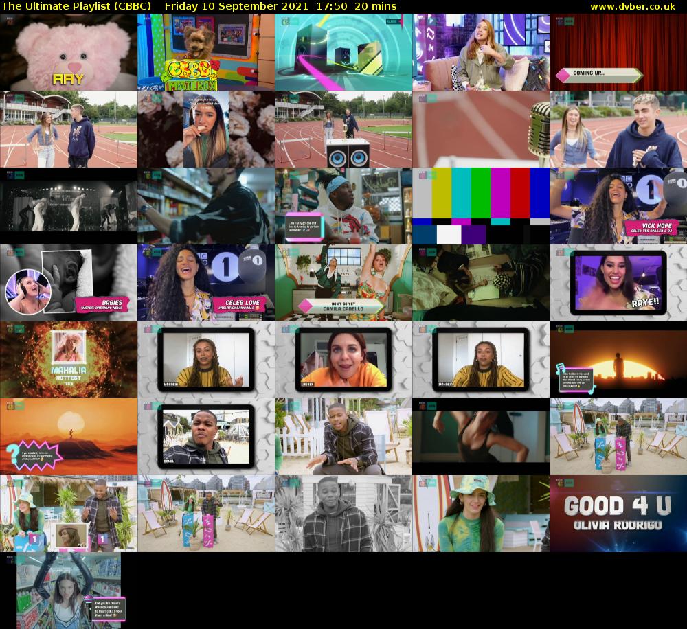 The Ultimate Playlist (CBBC) Friday 10 September 2021 17:50 - 18:10